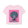 Pink Afro Art Design Crop T-Shirt