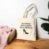 Beige with Black 'No Stress' Design Canvas Tote Bag - Eco-Friendly