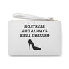 White & Black 'No Stress' Design Fashionable Clutch Bag