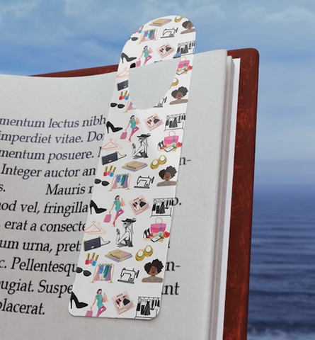 White Fashionista Printed Bookmark - Stylish Metal Page Marker