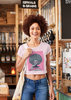 Pink Afro Art Design Crop T-Shirt
