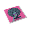 Pink Afro Art Ceramic Coaster