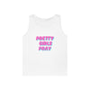 White & Pink 'Pretty Girls Pray' Heavy Cotton Tank Top