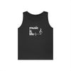 Black Unisex Heavy Cotton Tank Top - 'Music is Life' Design