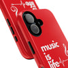 Red 'Music is Life' IPhone Case