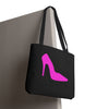 Black With Pink High Heel Tote Bag