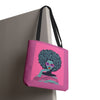 Pink Afro Art Girl Design Tote Bag