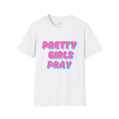 White & Pink 'Pretty Girls Pray' Softstyle T-Shirt