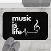 Black Music Is Life Bath Mat - Soft Absorbent Floor Mat