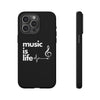Black 'Music is Life' IPhone Case