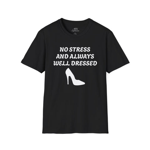 Black 'No Stress' Soft-Style T-Shirt