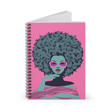 Pink Vibrant Afrocentric Design Spiral Journal Notebook