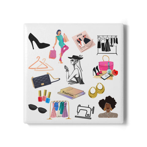 Fashionista Printed Ceramic Coaster Set
