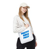 White & Blue 'Pretty Girls Pray' Design Tote Bag