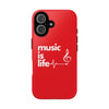Red 'Music is Life' IPhone Case