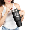 Black & White 'No Stress' Design Insulated Tumbler Travel Mug - 40oz