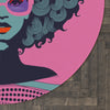 Pink Bohemian Retro Afro Design Round Rug