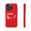 Red 'Music is Life' IPhone Case
