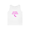 White & Pink 'No Stress' Tank Top - Heavy Cotton