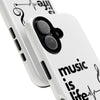 White 'Music is Life' IPhone Case