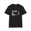 Black & White 'Music Is Life' Unisex Softstyle Graphic T-Shirt
