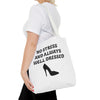 White & Black 'No Stress' Tote Bag