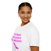 White & Pink 'No Stress' Softstyle T-Shirt