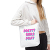 White & Pink 'Pretty Girls Pray' Design Tote Bag
