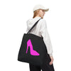 Black With Pink High Heel Tote Bag