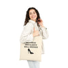 Beige with Black 'No Stress' Design Canvas Tote Bag - Eco-Friendly