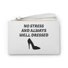 White & Black 'No Stress' Design Fashionable Clutch Bag