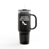 Black & White 'No Stress' Design Insulated Tumbler Travel Mug - 40oz