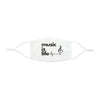 White 'Music is Life' Snug-Fit Polyester Face Mask