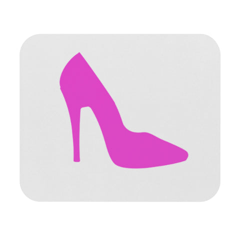 White With Pink High Heel Mouse Pad