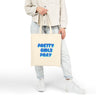 Beige & Blue 'Pretty Girls Pray' Cotton Canvas Tote Bag - Eco-Friendly