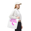 White & Pink 'No Stress' Tote Bag