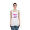 White & Pink 'Pretty Girls Pray' Heavy Cotton Tank Top