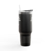 Black & White 'No Stress' Design Insulated Tumbler Travel Mug - 40oz