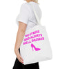 White & Pink 'No Stress' Tote Bag