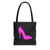 Black With Pink High Heel Tote Bag