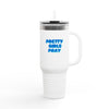White & Blue 'Pretty Girls Pray' Insulated Tumbler Travel Mug - 40oz