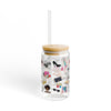 Fashionista Printed Sipper Glass - 16oz Stylish Drinkware with Fashion Illustrations