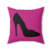 Pink & Black Heel Square Pillow
