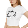 White Music is Life Women's Crop Tee