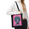 Afro Art Girl Black Design Tote Bag