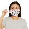 White Fashionista Printed Snug Fit Polyester Face Mask