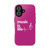 Pink 'Music is Life' IPhone Case