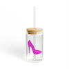 Pink High Heel Sipper Glass - 16oz Fashion Drinkware