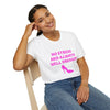 White & Pink 'No Stress' Softstyle T-Shirt