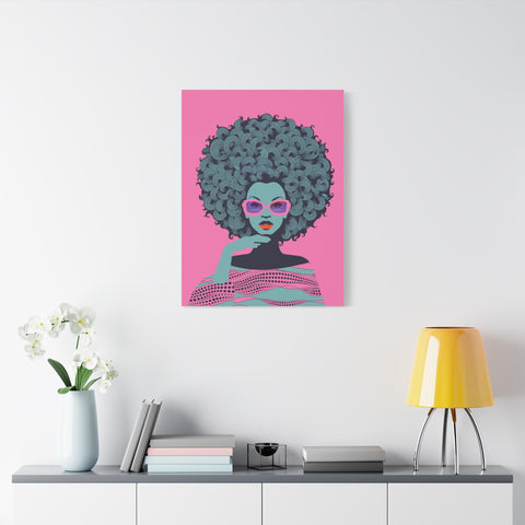 Pink Afro Art Canvas Print